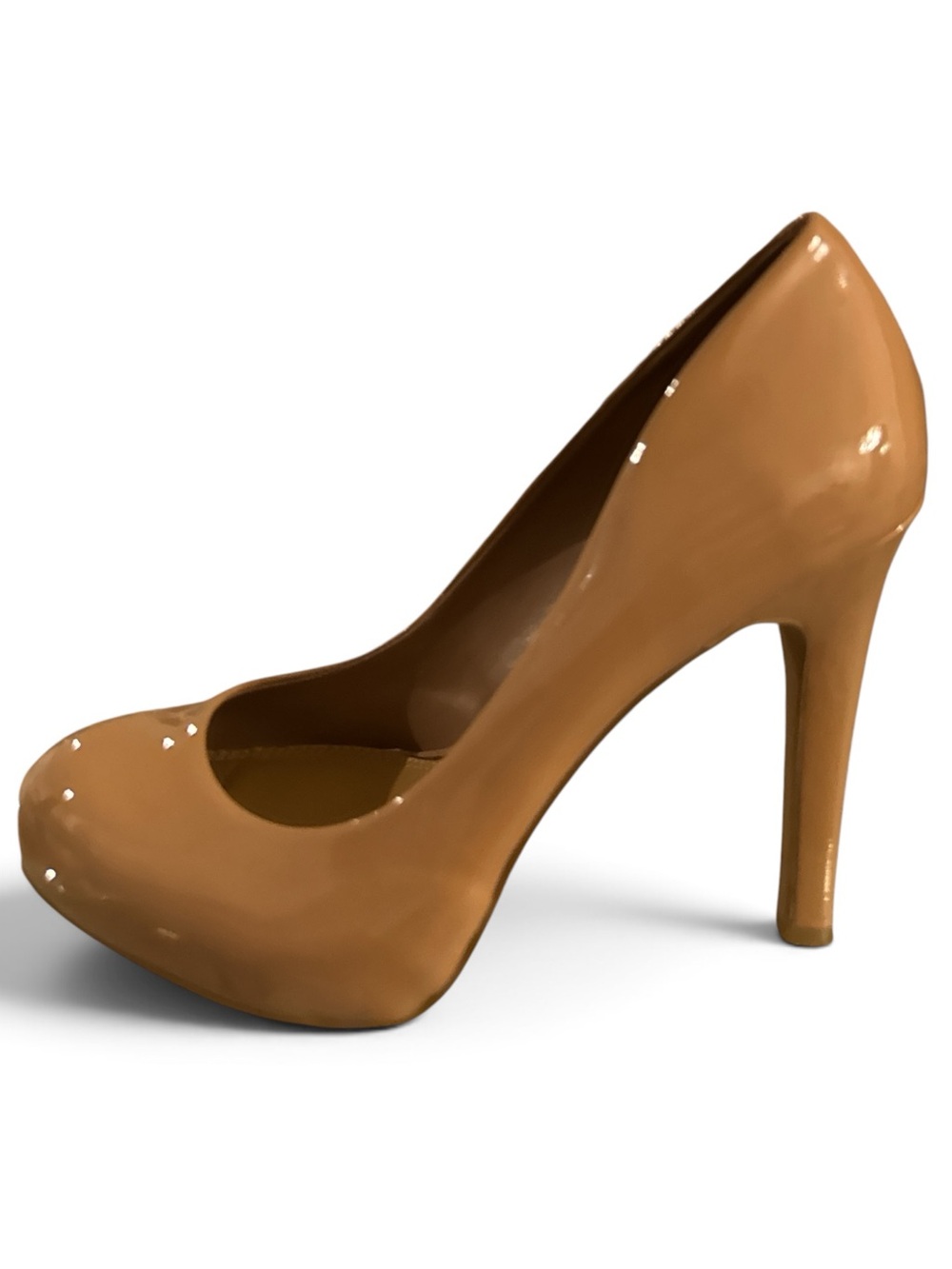 Jessica Simpson "Abriana" Nude Patent Leather Platform Stiletto Heels – Size 8.5